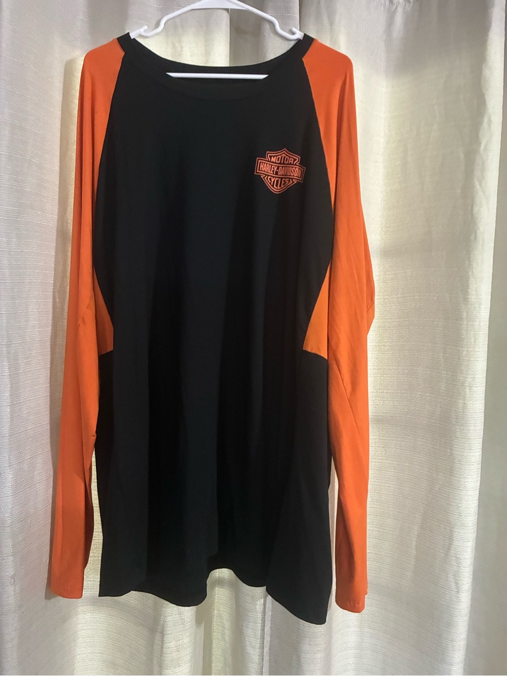 Harley-Davidson Black with Orange Raglan Sleeve Shirt